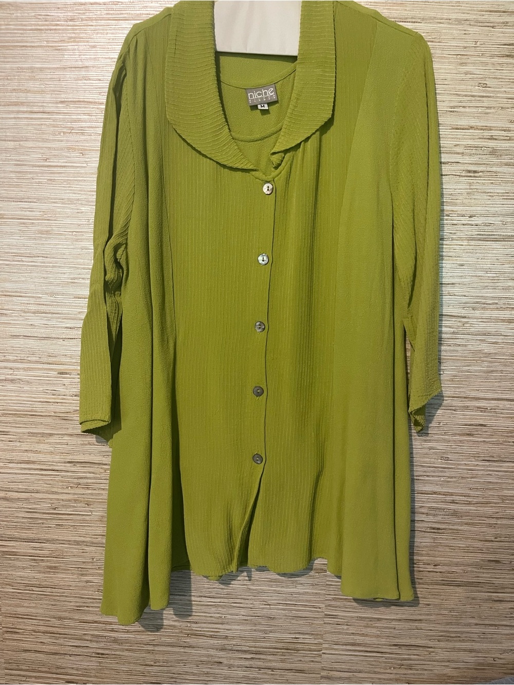 Niche Olive Green Button-Front  Jacket and Tank Set